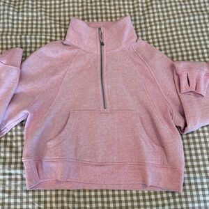 lululemon athletica Heathered Pink Half-Zip Cowl Pullover